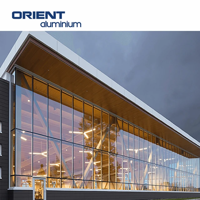 Подгонянный новейший дизайн остекления алюминиевый профиль занавес стены фасад