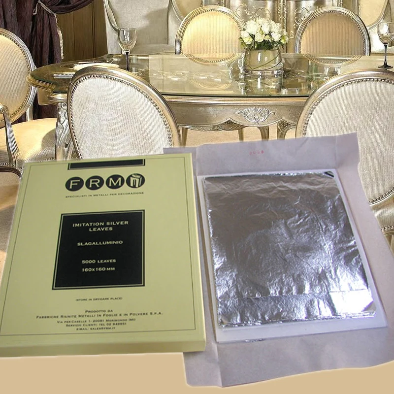 Factory price high quality funiture silver leaf gilding 16 x16 cm Italian imitation silver leaf