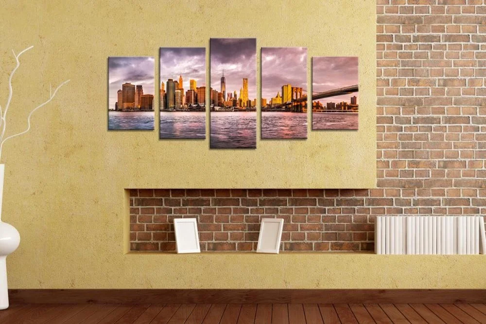 Christmas Gift Sunset Red Sky Beach Photo Modern  Print Canvas Wall Art for Office Living room Restaurant Decor