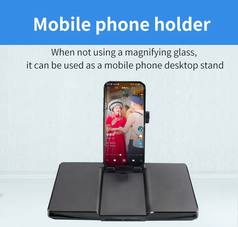Portable 12inch Screen Magnifier Desktop Phone Stand Holder Foldable Mobile Phone 3D Video Amplifier