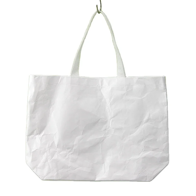 Custom Logo Printed Eco Friendly Large Capacity Waterproof Recycle Travel Tyvek Shopping Dupont Paper Tote Bag