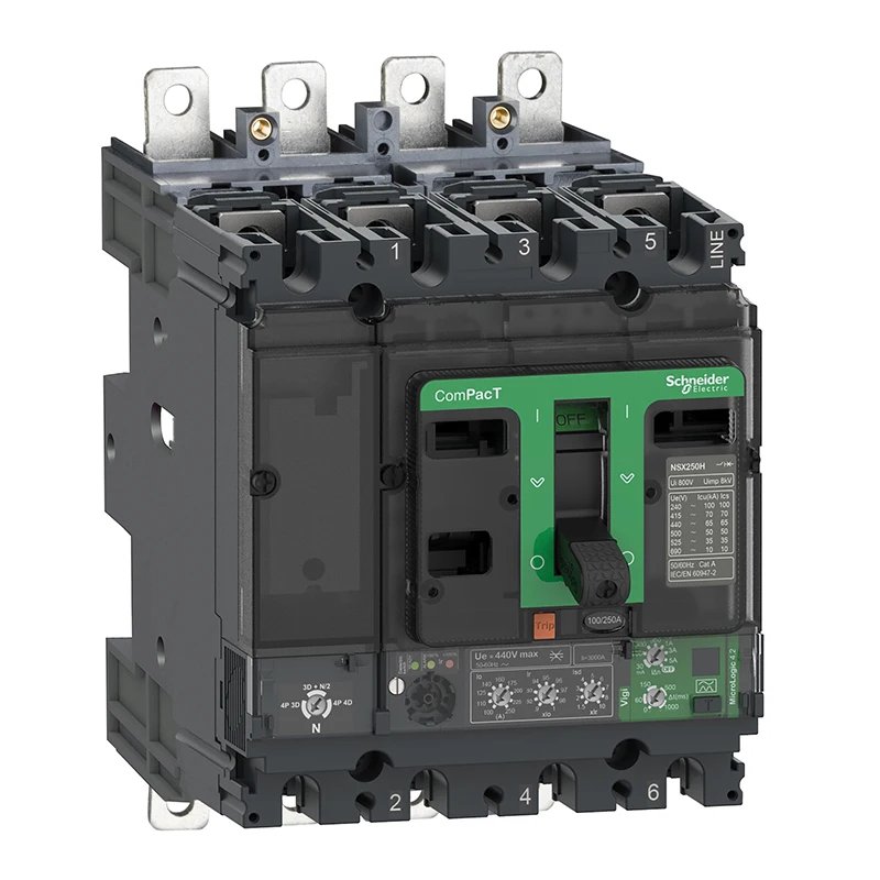 Original NSX160N 50kA AC 4P3D 160A TMD P-IN NSX Series Circuit breaker C16N6TM160P