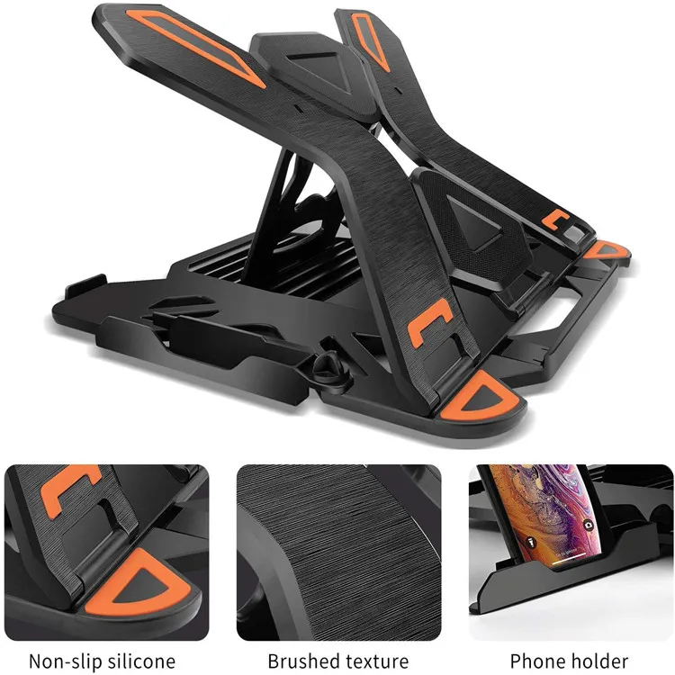 Laptop Stand 360 Rotating Swivel Riser for Desk Plastic Computer with Phone Holder