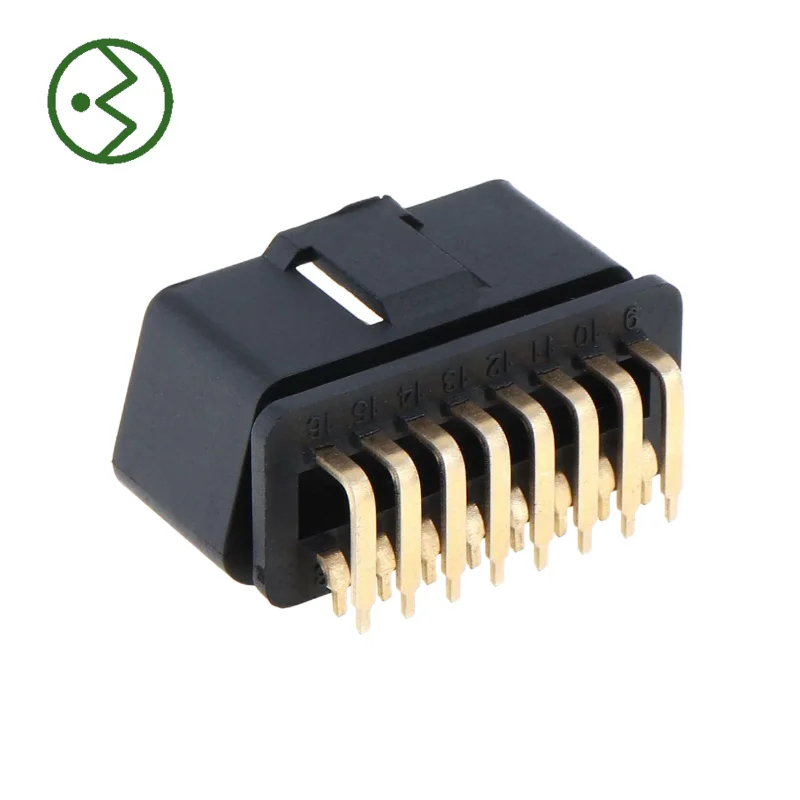 Универсальный 16-контактный разъем OBD 2 OBDII, разъем для EOBD2 OBDII J1962M, переходник для 12 В 24 В, автомобильный Грузовик (черный)