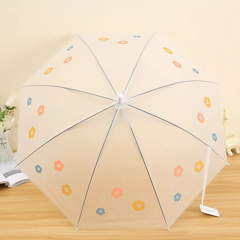 Fashion Colorful Poe Umbrella Straight Clear Umbrella Transparent Rain Umbrella