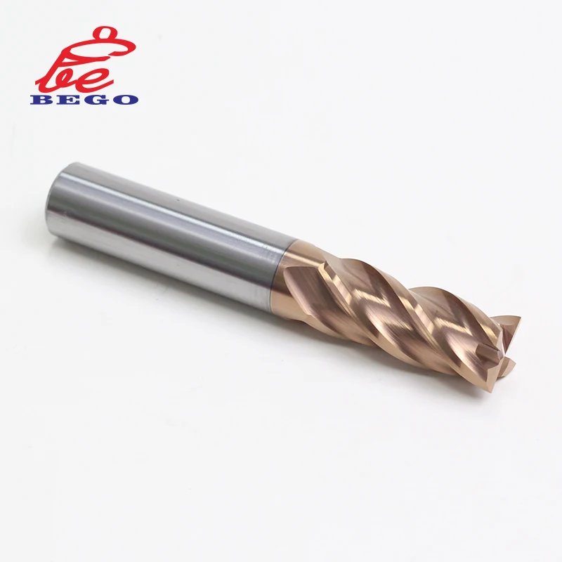 Hrc55 Carbide Square End Mill D3X50 Tungsten Steel Carbide Milling Cutter For Alloy Steels/Hardened Steels 4 Flutes