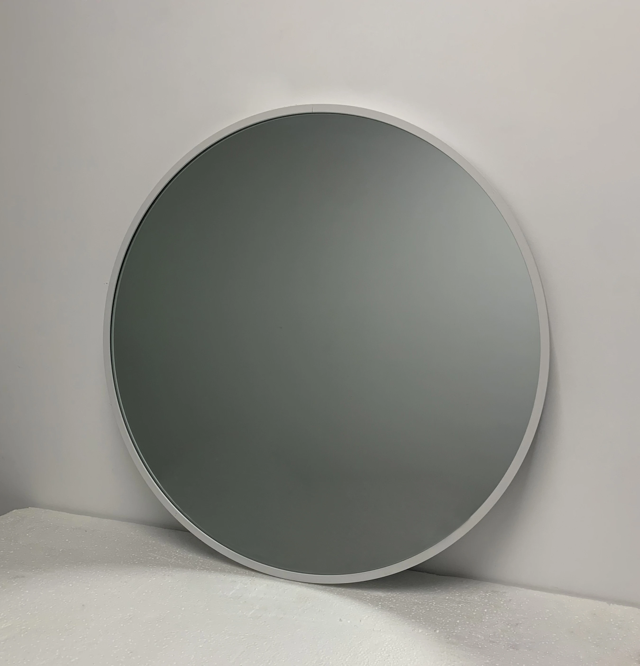 Modern white framed round large living room wall room home decor luxury full body length design unbreakable mirror miroir