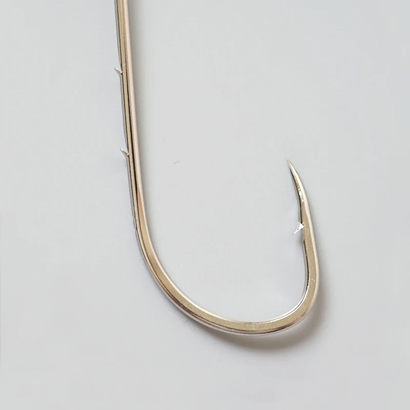 Custom Carbon Steel Eagle Claw Offset Fishinghooks Long Shank Fishing Hook With 2 Barbed