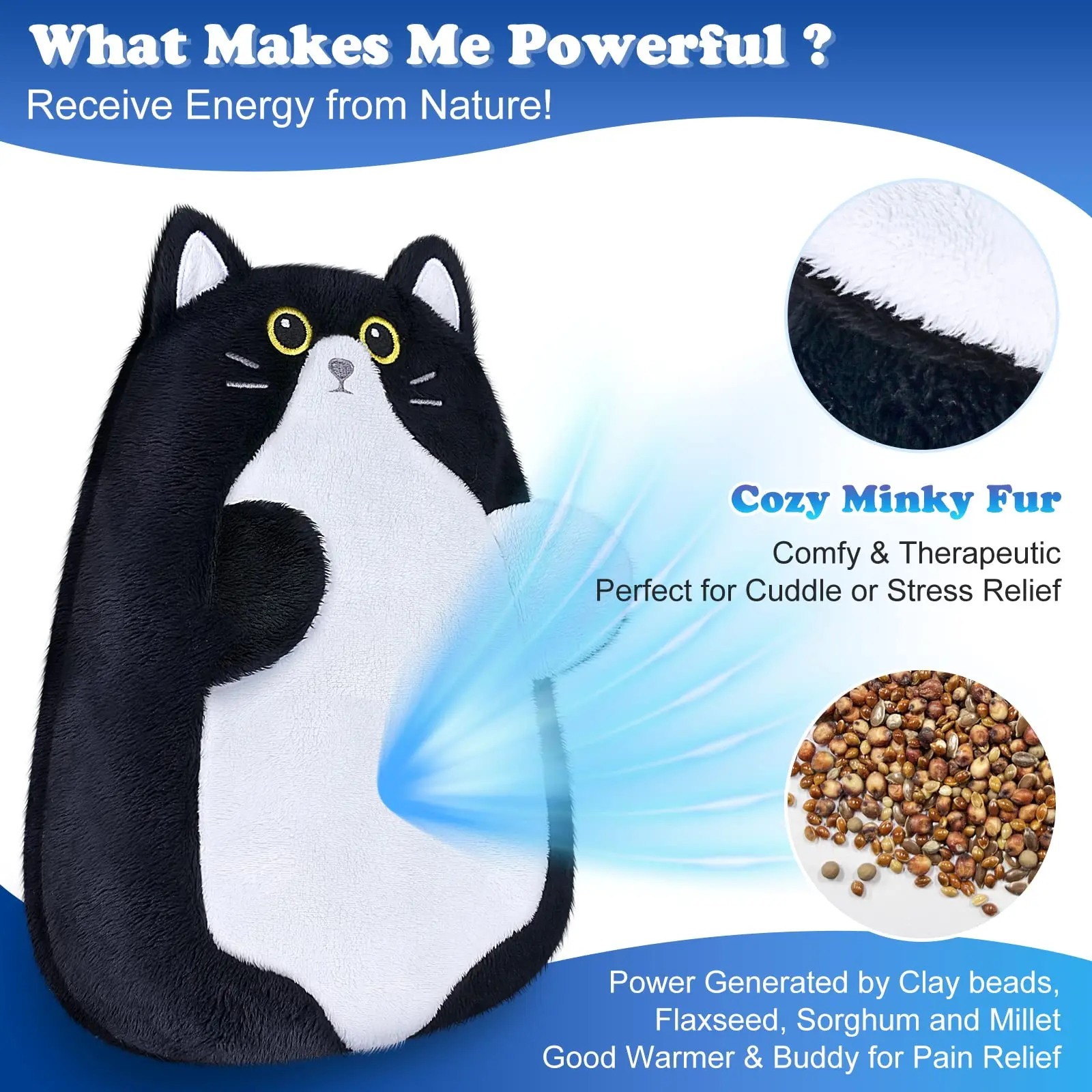 Microwavable Unscented Heating Pad Cute Soft Cozy Pillow Plush Heatable Warm Stuffed Animals Kawaii Hot & Cold Plushie Food Toy