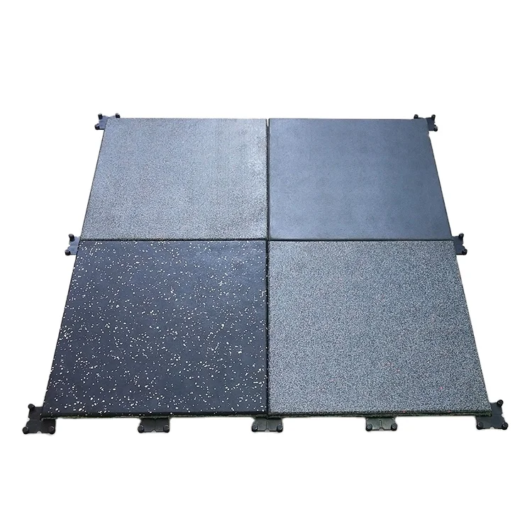 Safety Recycled Gym Tiles Heavy Duty Area Shock Absorbing Rubber Flooring Plastic Interlocking Mats/ Rubber Tiles