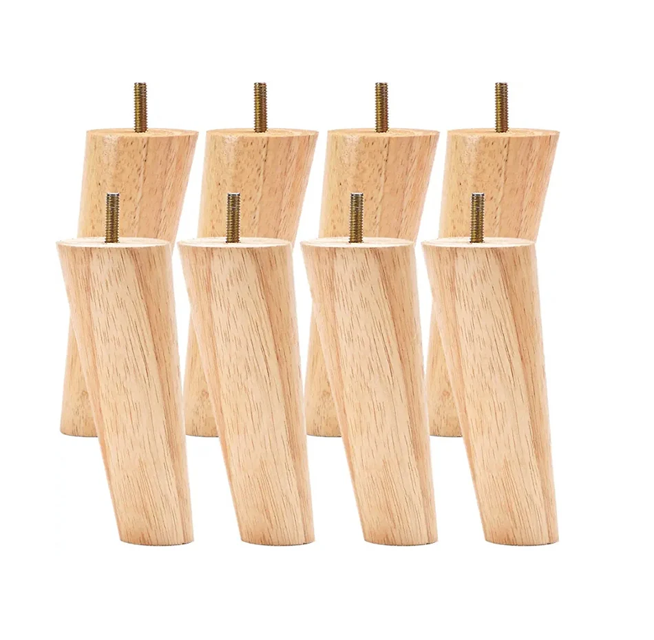 quality wood chair leg Turkey Sofa Square Round Wood Feet Wood Replacement Feet for Furniture Set