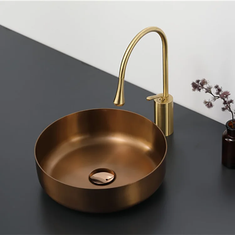 SS stainless steel bathroom sink small bathroom basin Bronze color