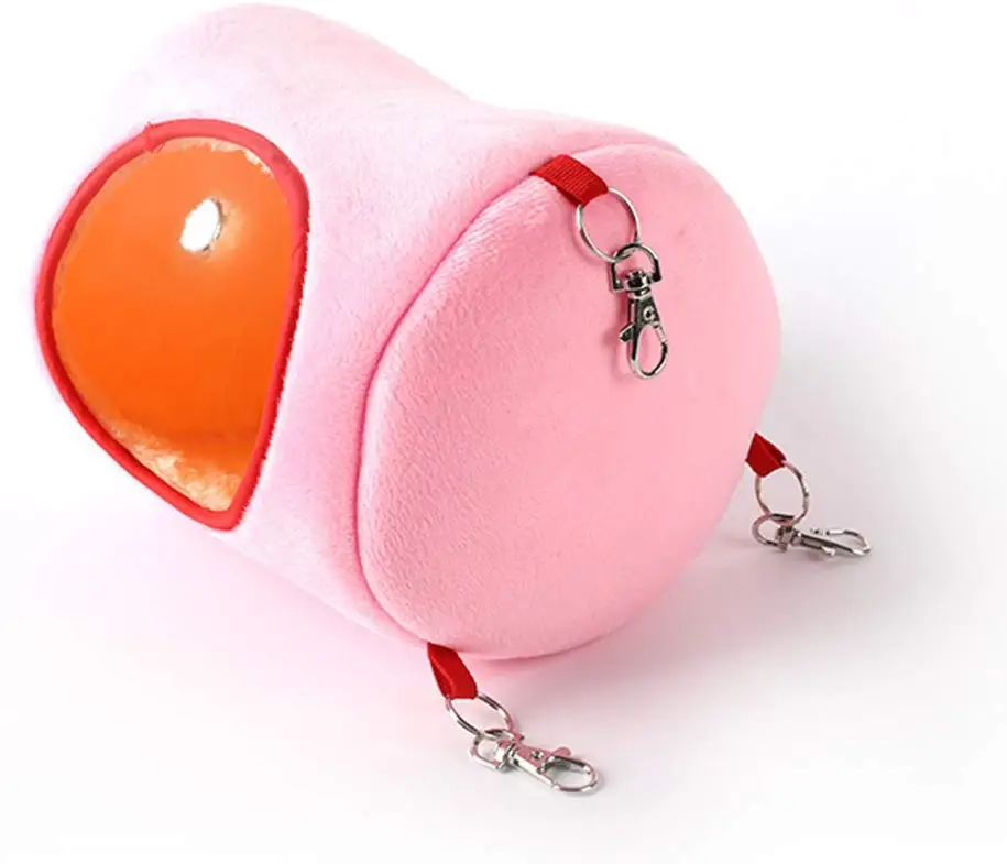 C&C Cute Hamster Winter Warm Fleece Hammock Toy Hanging Bed Nest House for Syrian Hamster Gerbil Rat Mouse Small Animal Cage