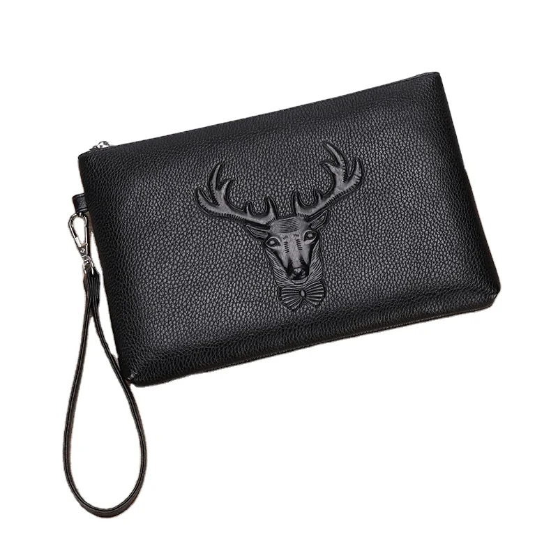 2024 NEW HHGH European American Style Fashion Design Clutch Bag Document Envelope Crocodile Pattern PU Leather Hand Bag For Men