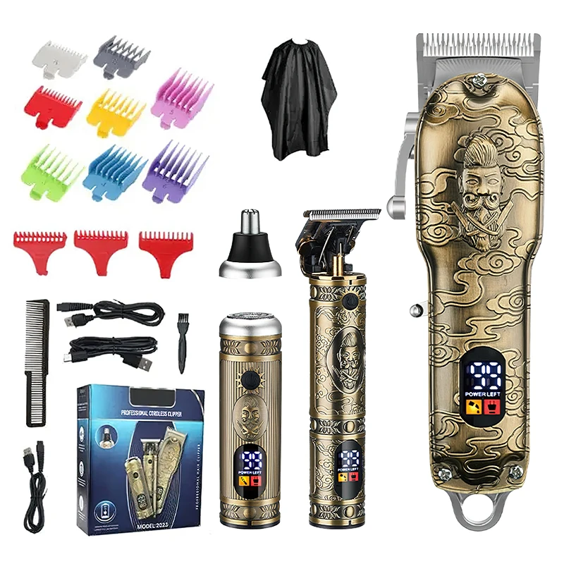 Chenfeng Factory hair cutting machine 3 Piece Set Vintage T9 Professional Hair Trimmer