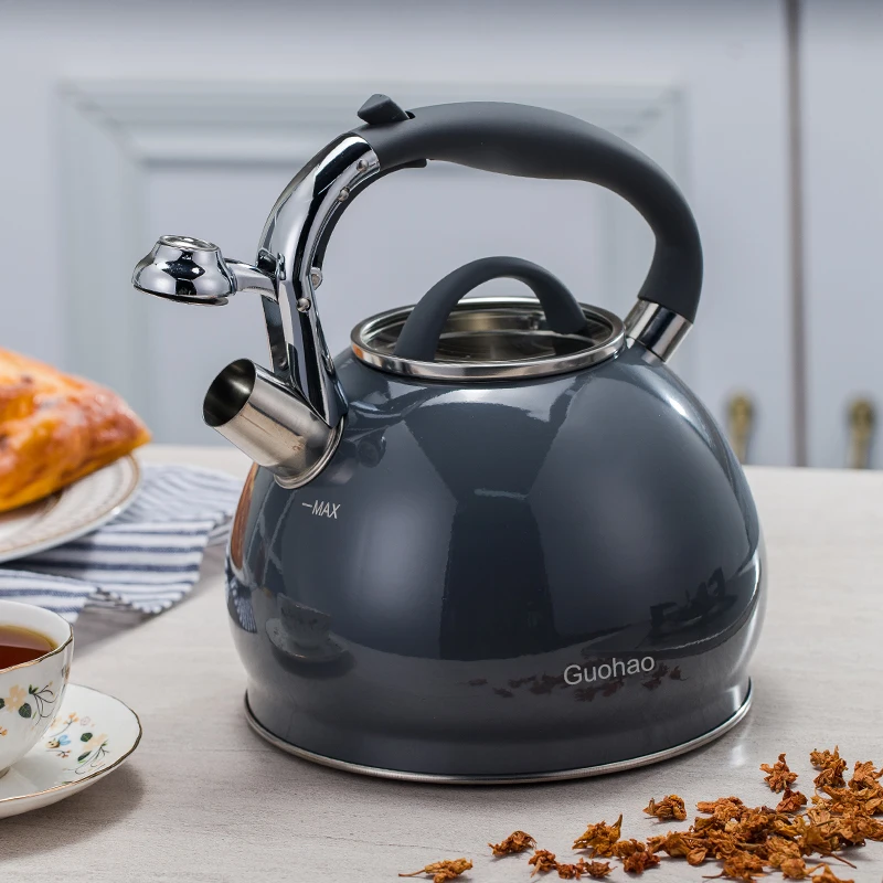 Food Grade Stainless Steel Teapot for Stove Top with Ergonomic Handle for Gas Stovetop Whistling Tea Kettle