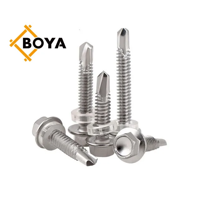China wholesale galvanised metal hexagon head tek wood stainless steel hex self drilling screw with epdm washers roofing screw