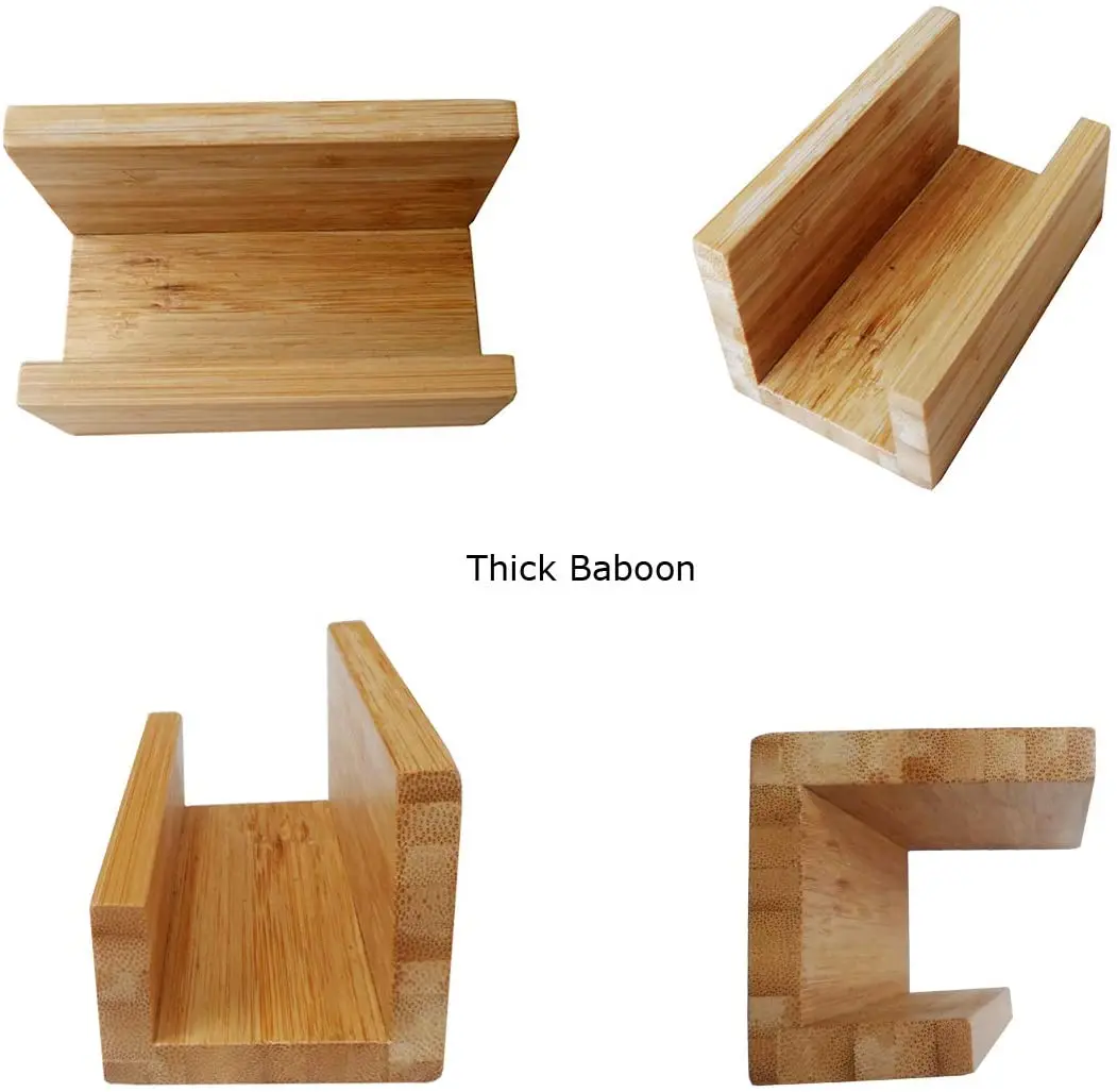 Bamboo Postcard Stand Wood Desktop Business Card Holder Display Stand for Office Desk