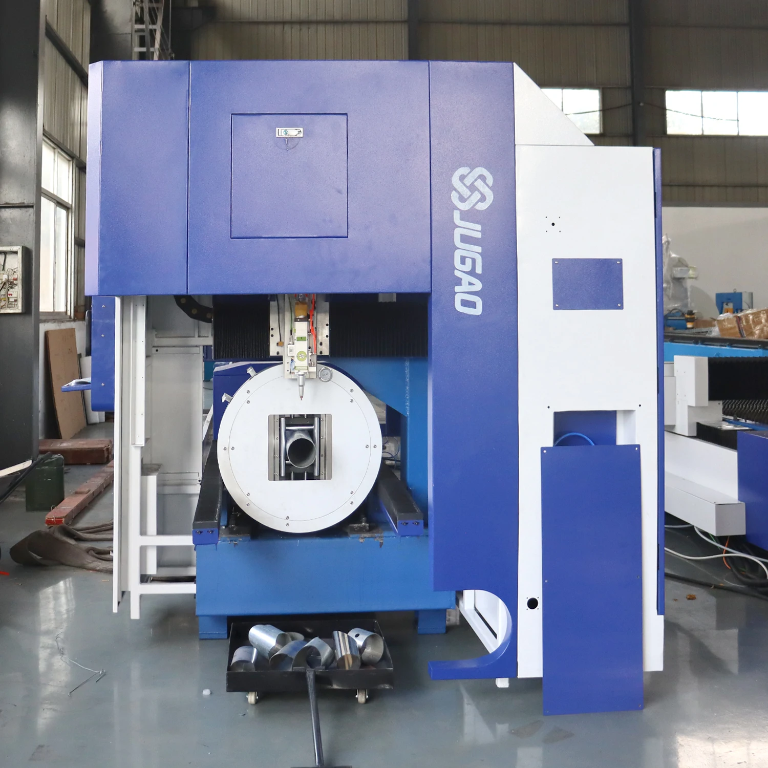 JUGAO Vertical type Tube Laser Cutter 1000W 2000W 3000W Carbon Steel Stainless Steel Aluminum Pipe Laser Cut Machine
