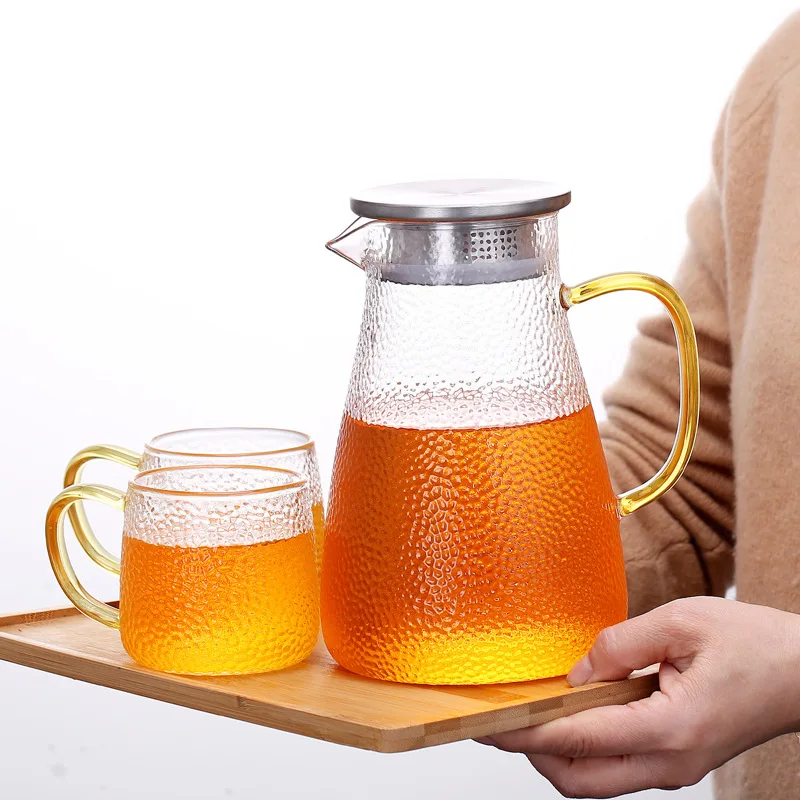 1600 мл стеклянный кувшин толщина стеклянный кувшин для холодной воды бутылки прямые противопожарные водометные стекла керамический цветочный горшок из нержавеющей стали банке крышка из нержавеющей стали