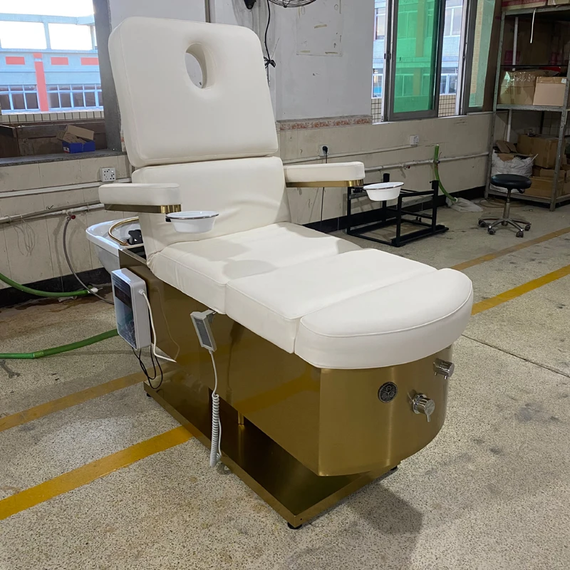 Thai luxury king size head foot facial eyelash spa beauty salon bed hair washing electric massage table bed