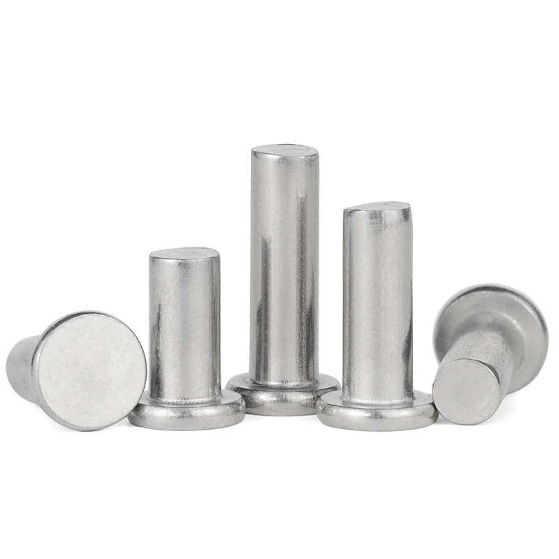 China Manufacturer Stainless Steel Flat Head Solid Rivet Knock Rivets DIN 7338