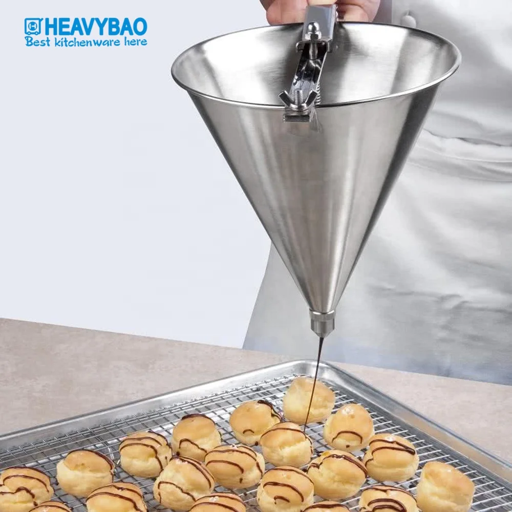 
Heavybao Handheld Cupcake Chocolate Baking Tool Cream Sugar Batter Funnel 