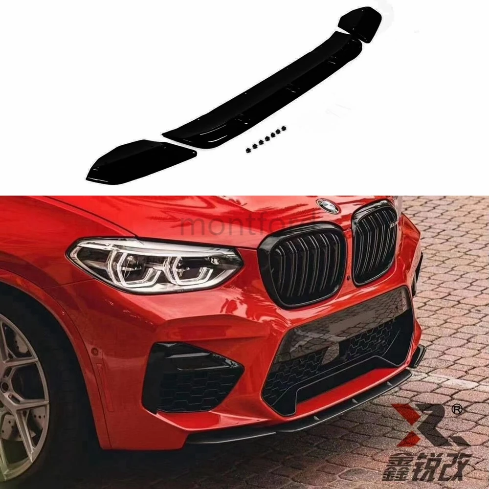 Глянцевая черная губа переднего бампера для Bimmer F97 X3M F98 X4M 2019 + модифицированные боди для автомобиля передние ABS Спойлеры отделка
