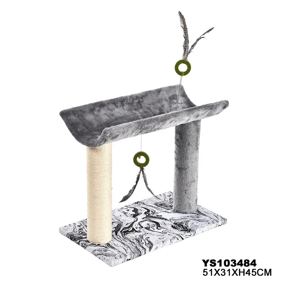 Multi-Level Cat Scratching Furniture Short Plush Cover Cat Climbing Tree