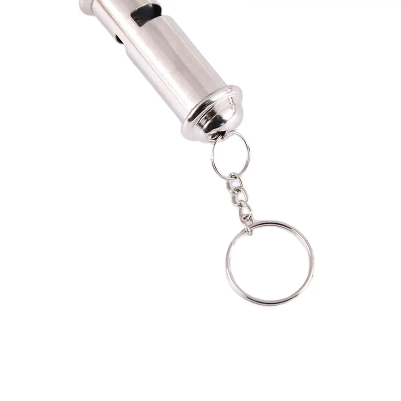 High decibel voice Life saving Emergency escape warning with key ring Referee whistles Iron metal Whistle
