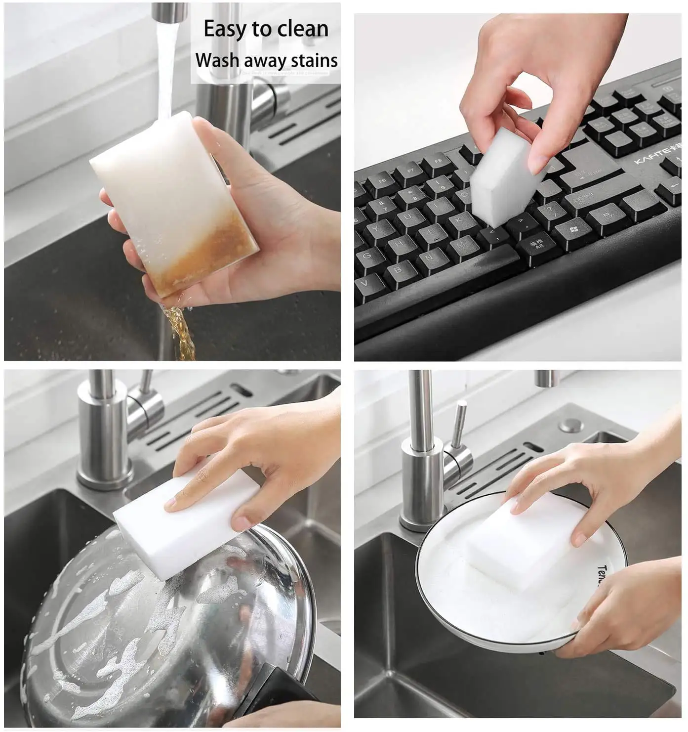 Magic Eraser Melamine Sponge Foam All-Purpose Kitchen Dish Cleaning Sponge Pads White Nano Scrub Non-Scratch Sponge