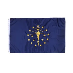 High quality 3x5ft 210D nylon embroidery Indiana flag custom flag