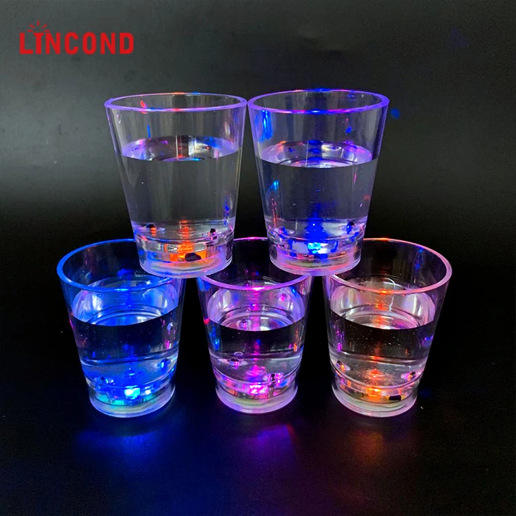 Lincond Customized Logo Led Flashing Cup, Light Up Glowing Led Plastic Cup for Bar Accessories And Party