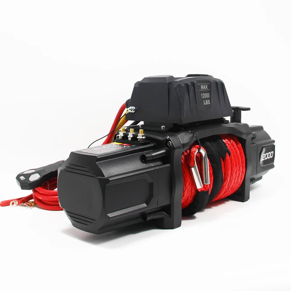 DAO 12v and 24 volt 12000lbs-13000lbs electric winch with red rope for sale