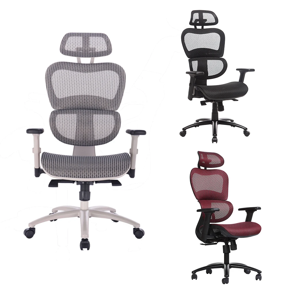
Henglin Adjustable Revolving Swivel Lift Executive Office Chair Ergonomic Mesh Fabric Lumbar Support Office Chair With Headrest 