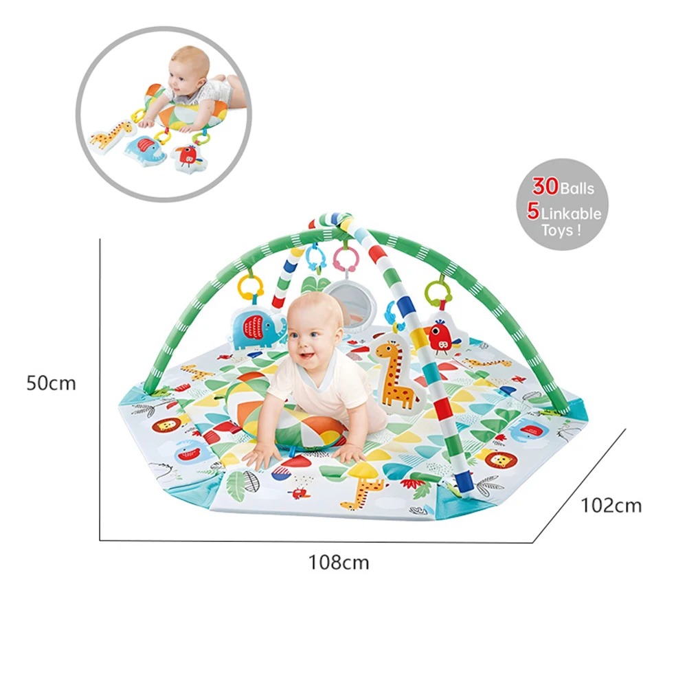 Blanket Fitness Frame Rack Carpet Play Mat With Ocean Ball Toys 30 5CM ocean balls large baby play activity mat for baby