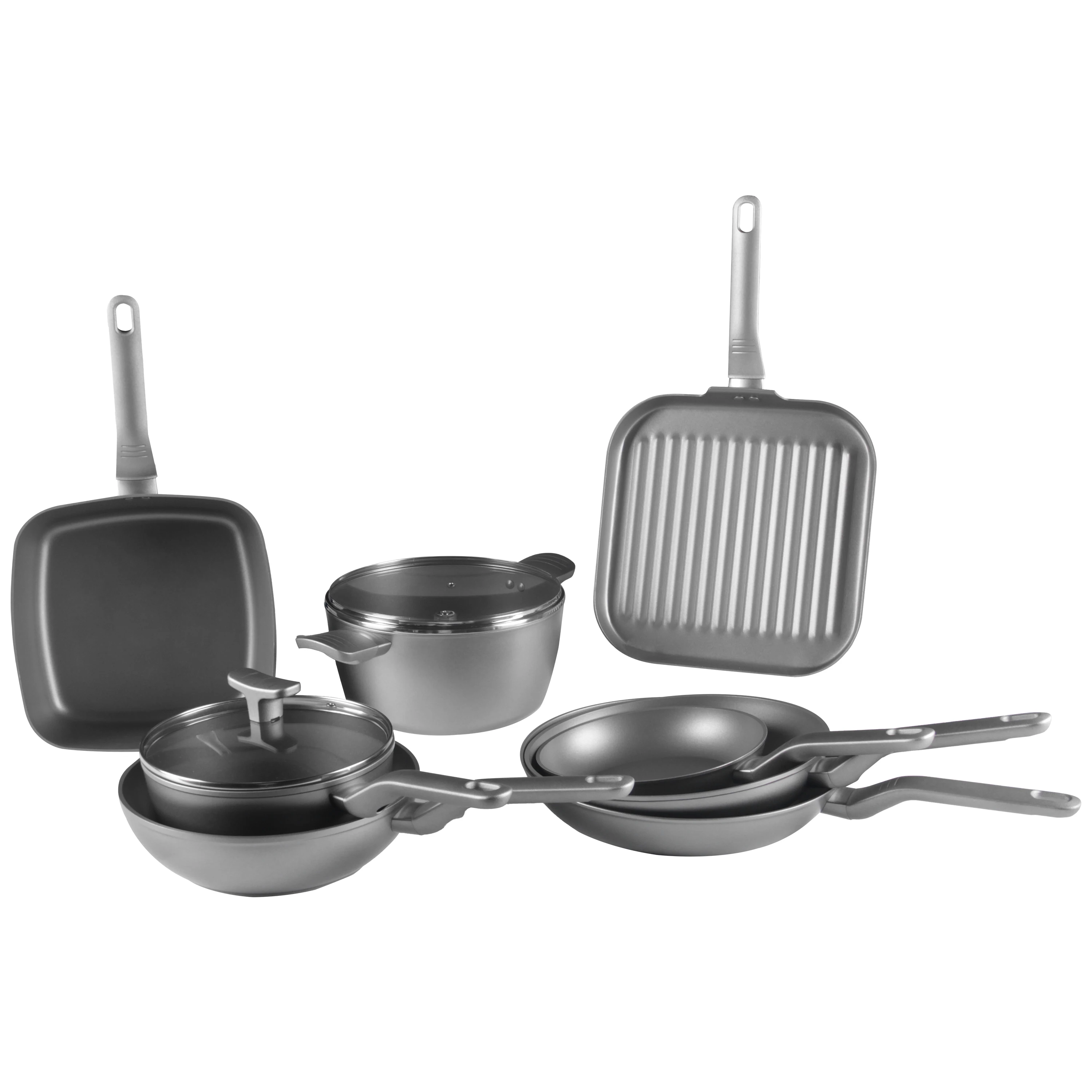 Hot selling Factory customized Aluminum Non Stick aluminium alloy Induction and gas 8PCS Hot Selling Cookware Sets