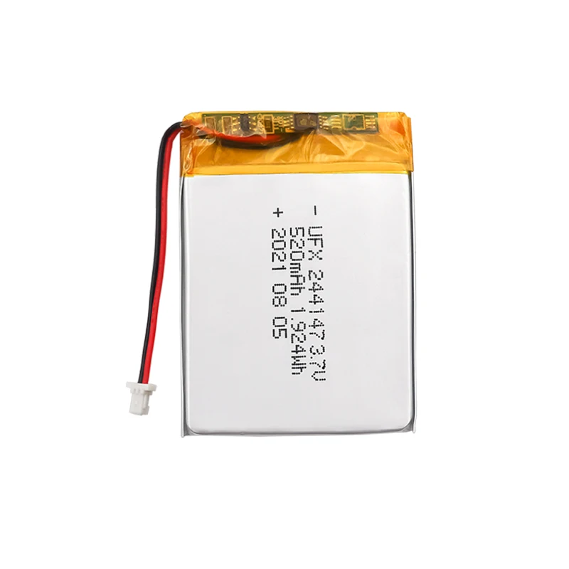 China Lithium Ion Battery Factory Custom Mini Rechargeable Lipo Battery UFX 244147 520mAh 3.7V For Smart Watch