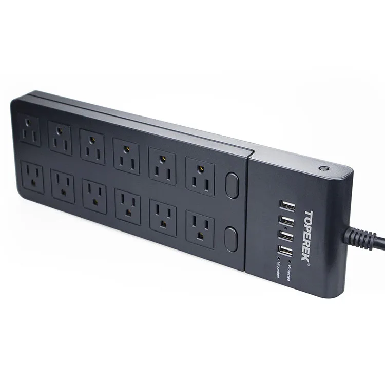 Умный USB-удлинитель TOPEREK 12 розеток переменного тока с защитой от