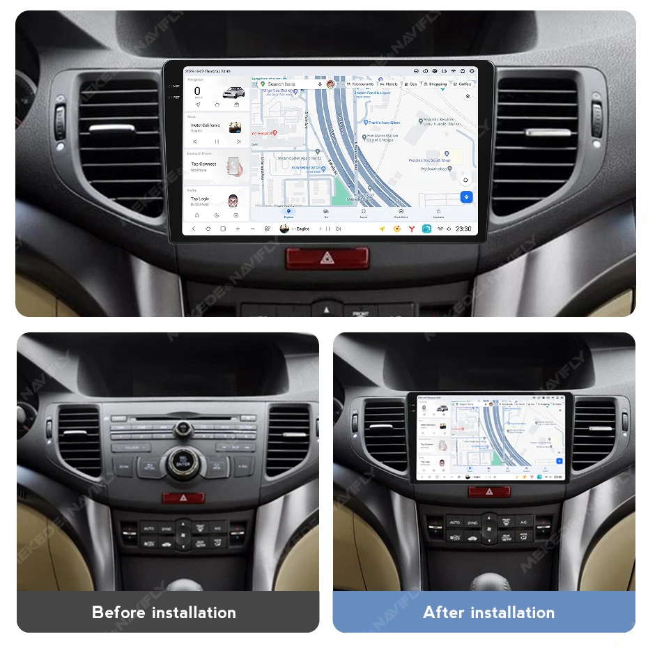 DUDUAUUTO Android 13 Автомобильное радио Honda Accorder 8 2007 - 2012 Мультимедийный видеоплеер