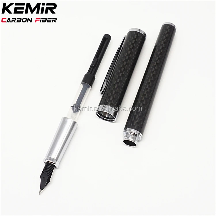
Luxury Real Carbon fiber Fountain pen with Customized LOGO service 