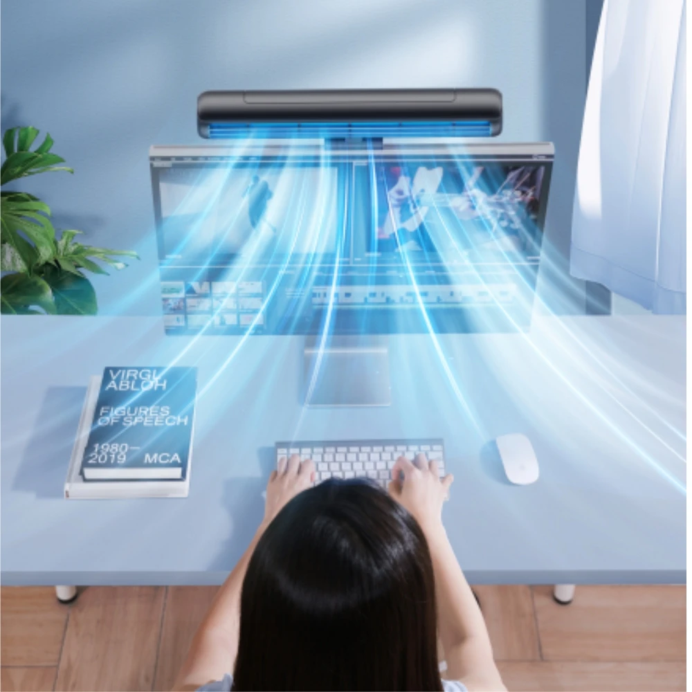 USB Screen Fan Bladeless Desk Hanging Monitor Fan Air Cooler Computer Laptop Screen Clip On Fan For Office Home Gaming