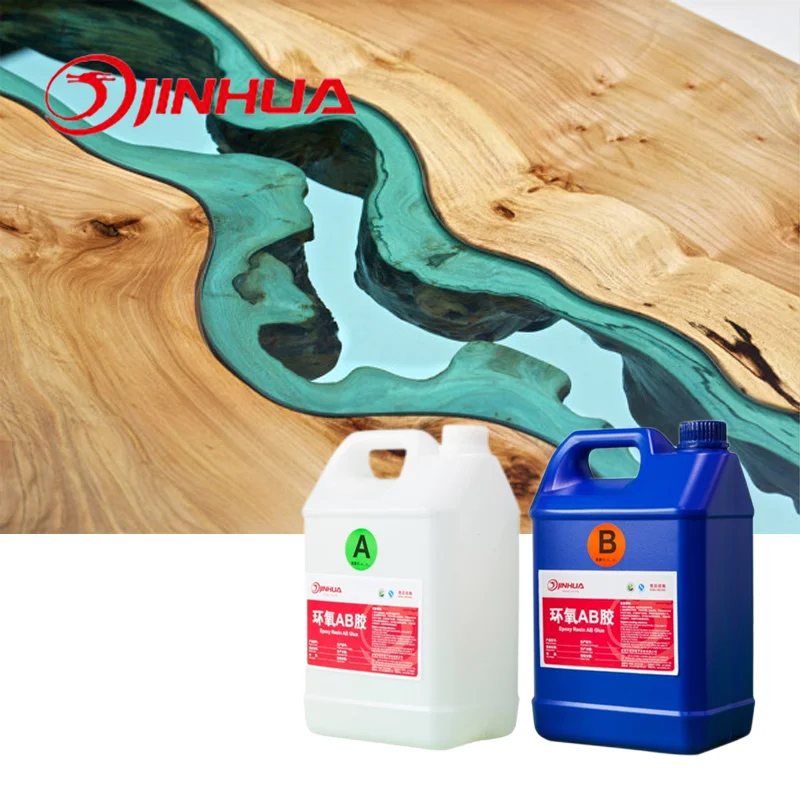 Low Odor Thick Pouring Anti Temperature Epoxy Liquid Glue for Table Casting