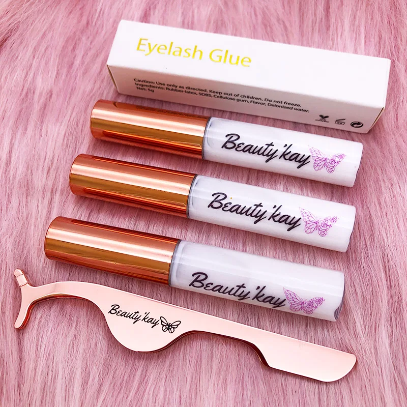 Fast dry strong eyelash adhesive Private label lash glue Custom packaging box eyelash glue