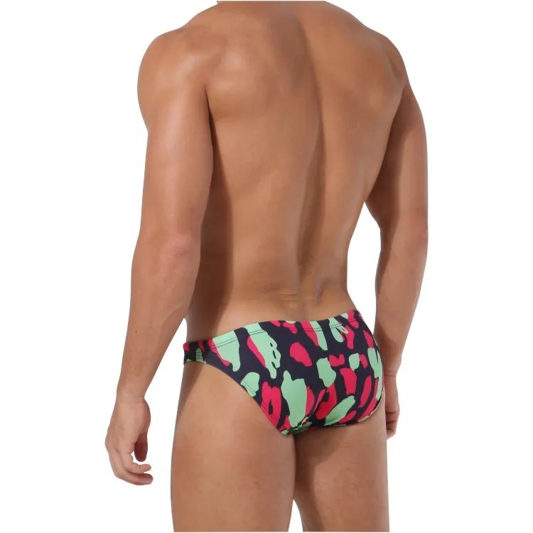 Factory Custom made print swim thongs polyester beachwear men swim brief