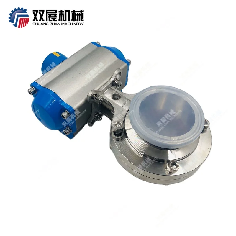 sanitary flow control valve Stainless Steel 304/316L Double Acting Pneumatic Actuator Butterfly Valve