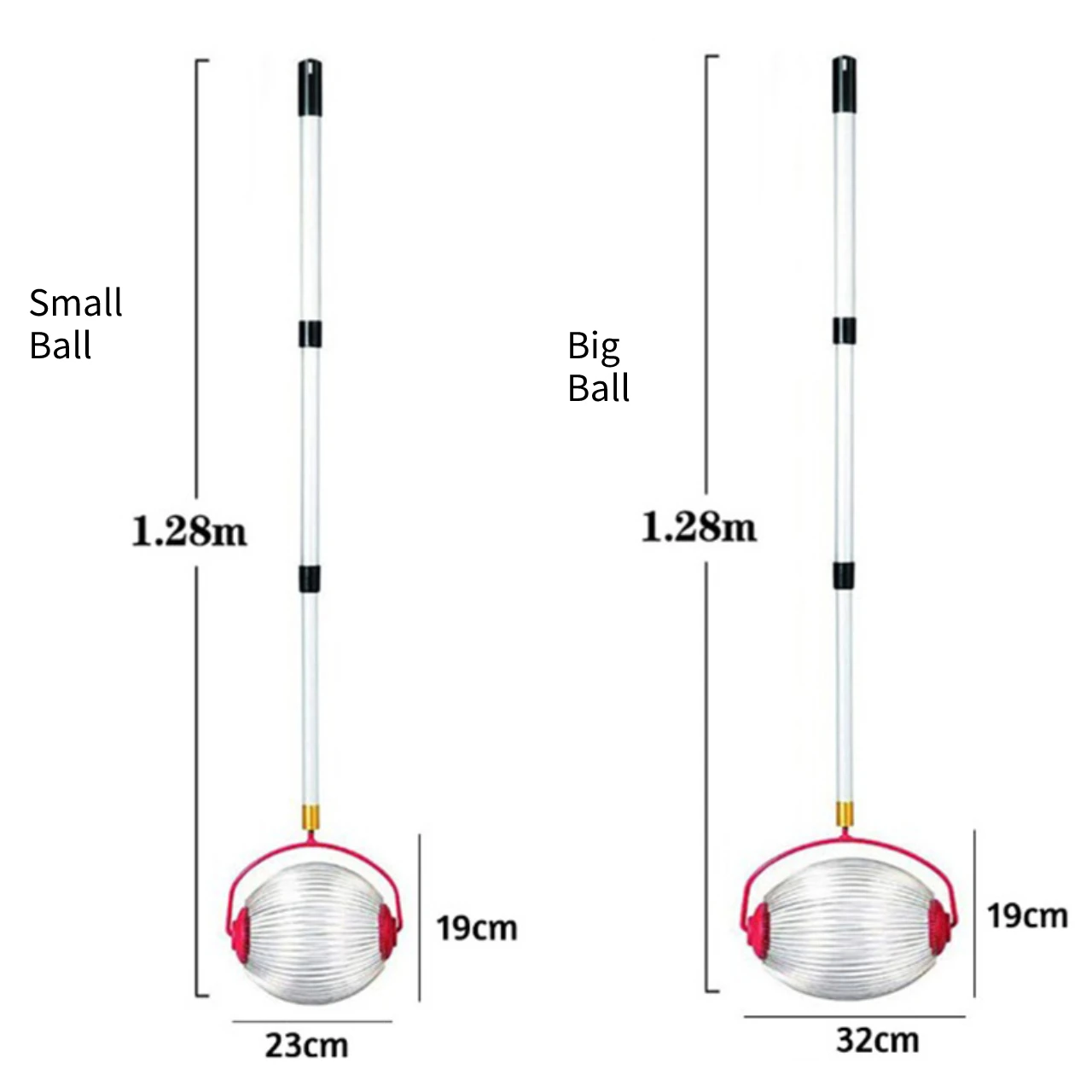 Adjustable Rolling Walnut Nut Collector Gatherer Picker with Telescopic Rod for or Pecans, Chestnuts, Fruits and Golf Balls, Red