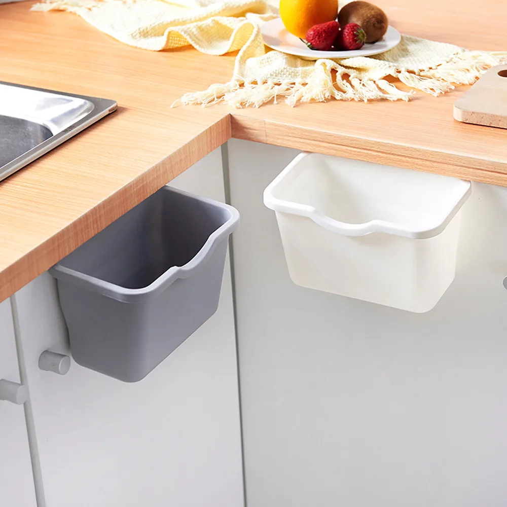 Kitchen Cabinet Door Hanging Trash Can Convenient Kitchen Waste Garbage Container Simple plastic fruits and vegetables Storage