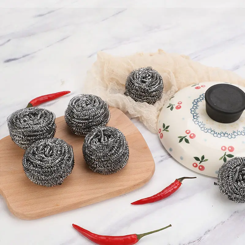 Factory Supply Household Daily Necessities Iron Steel Wool Scrubber Pot Cleaning Scourer Ball for Kitchen