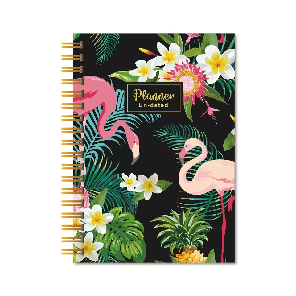 Custom rainforest landscape flower bird design hardcover notebook a5 planning book